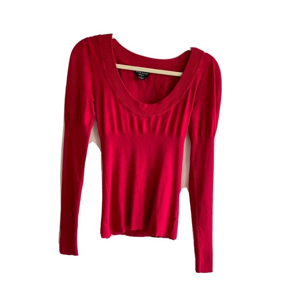 Guess Sweaters - Guess Jeans Womens Pullover Sweater Top Size Large Red Long Sleeve Ribbed E002